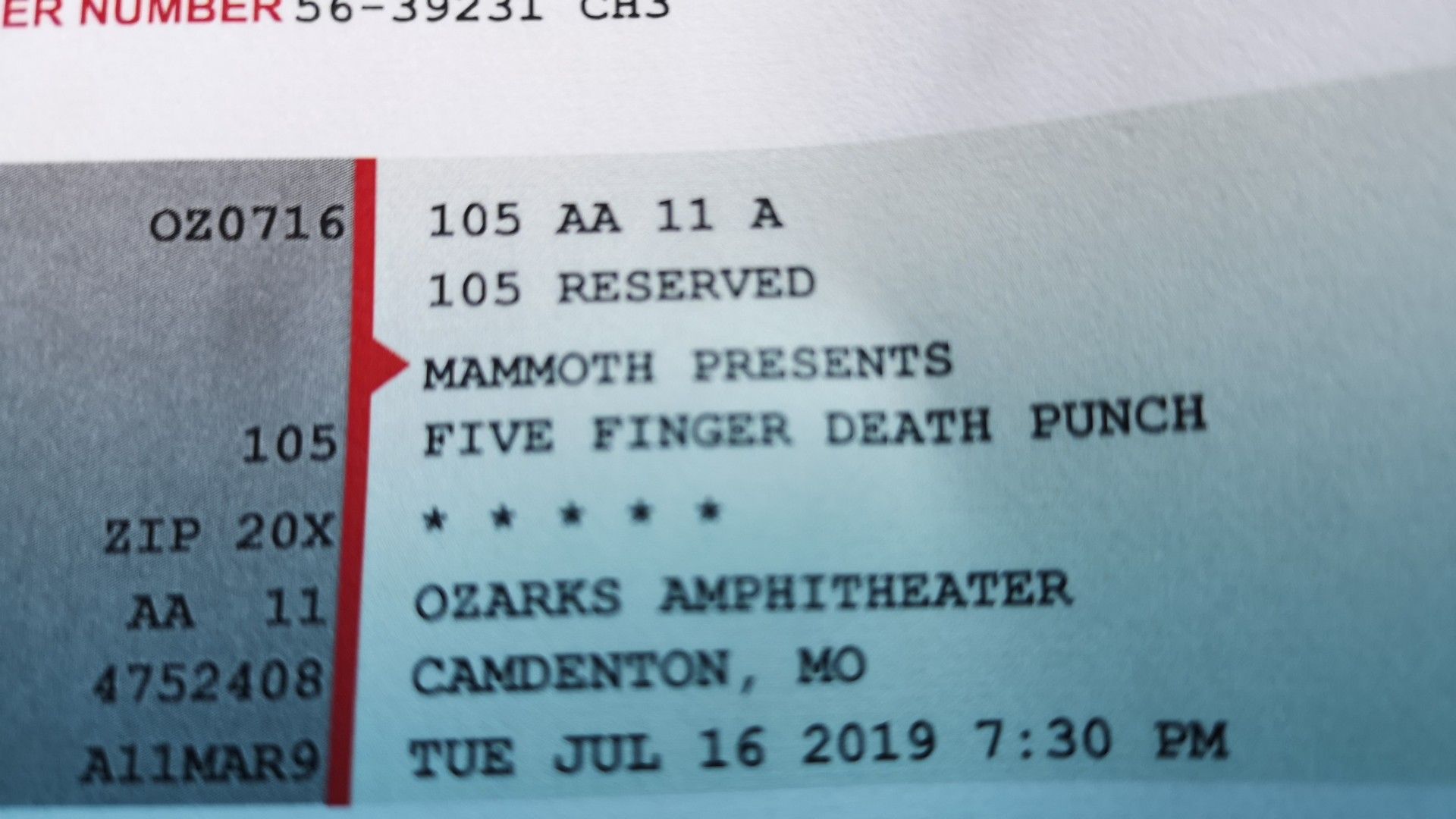 Five finger death punch tickets