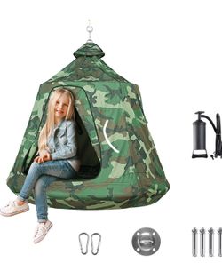 Hanging Tree Tent for Kid, Indoor Outdoor Hanging Tent,  45" H x 44" W 330lbs, Camouflage Color