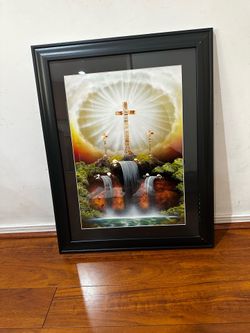 Hand spray painting art with frame