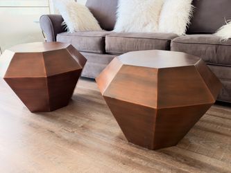 Safavieh Modern Faceted Metal Coffee Tables – Set of 2