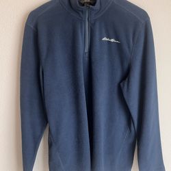 Eddie Bauer Men Fleece 1/4-Zip Pullover Jacket Size