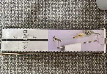 New Bathroom Glass Shelf With Towel Bar