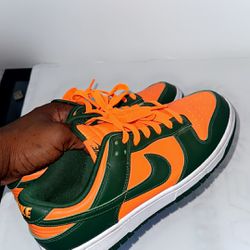 Orange And Green Nike Shoes Size 9.5