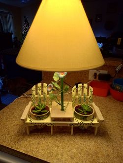 Beachy Lamp. Hand painted. Would Be Great For Air B &B. 