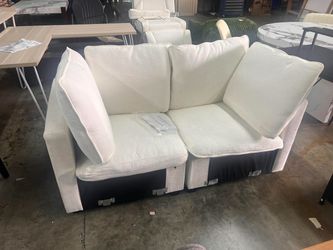 White Modular Corner Seats 59”L x 24”H x 30”W, White Soft Cushions.
