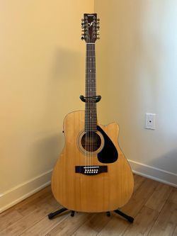 Yamaha FG411CE-12 — 12-String Acoustic-Electric Cutaway Guitar Natural Color