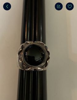 Vintage black onyx and sterling silver ring size 7