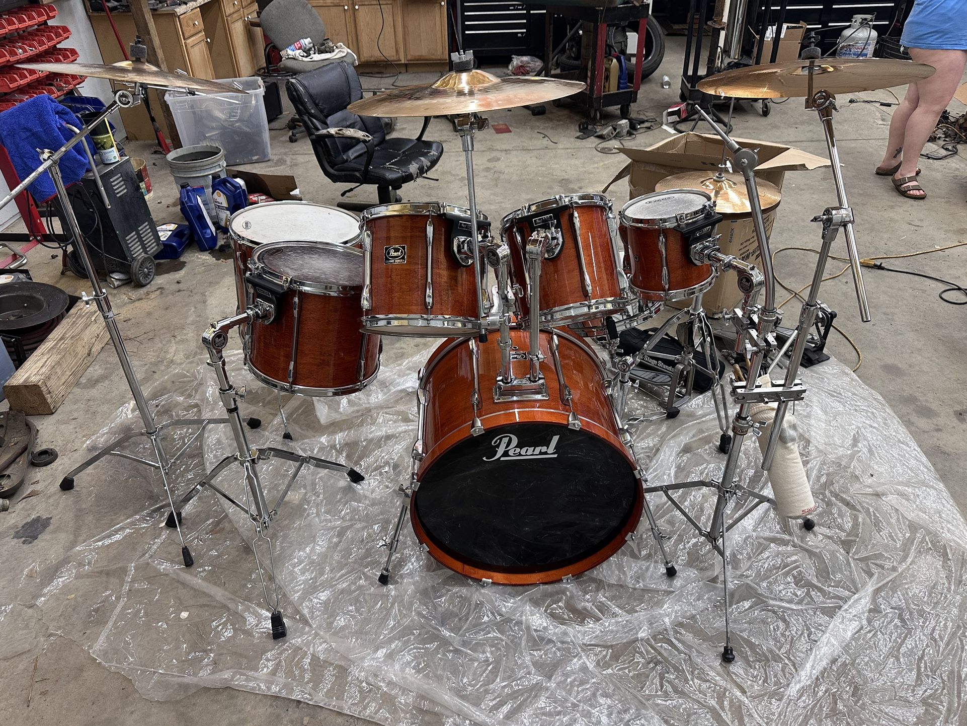 7 piece vintage pearl export series Drums