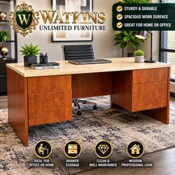 🖥️ Quality Wood Office Desk – 3 Available!