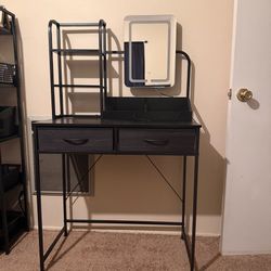 New vanity just assembled just need to add outlet cord and hair dryer holder