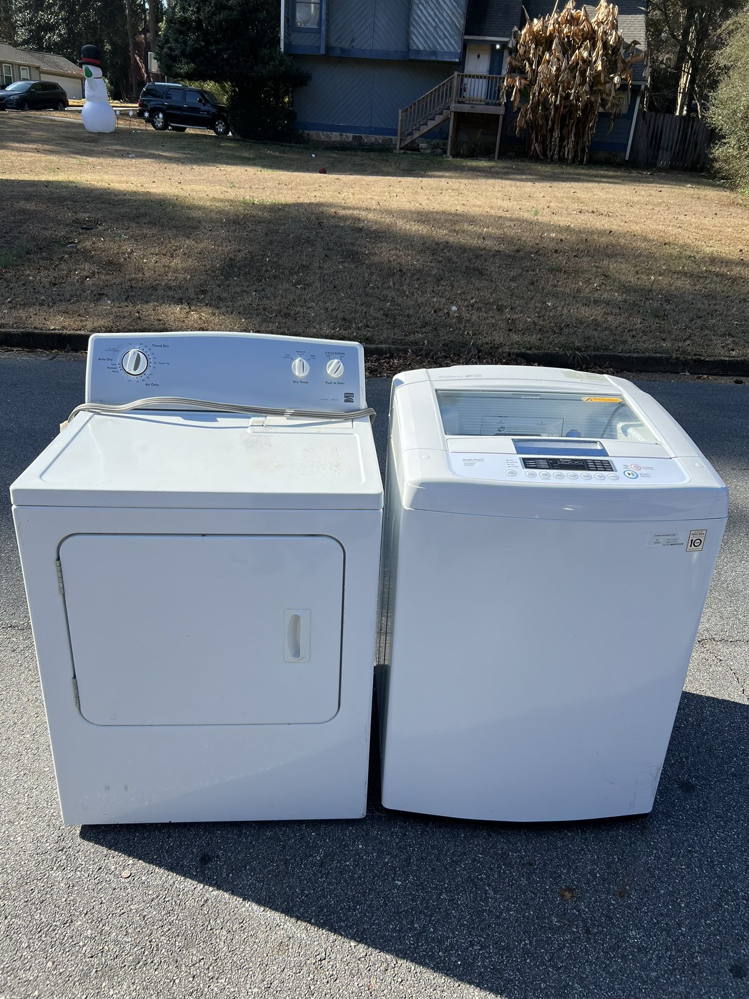 Electric LG Washer and Kenmore Dryer Set 