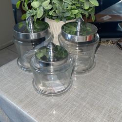 3 Bonitos Contenedores De Vidrio 