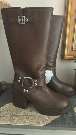 New!  Steve Madden Brown Moto Boots Size 10