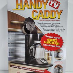 Handy Caddy As Seen On Tv Sliding Kitchen Appliance Caddy MILEN Black New! NIB!.
Sliding Kitchen Appliance Caddy:
Tired of rearranging your counter to