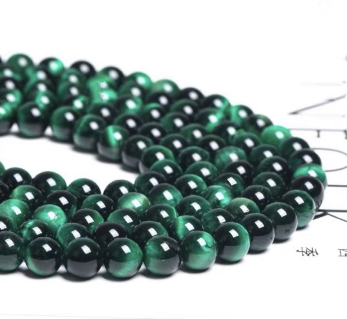 Tiger Eye Green 8mm 7A Loose Beads (1 strsnd 15”-16”)