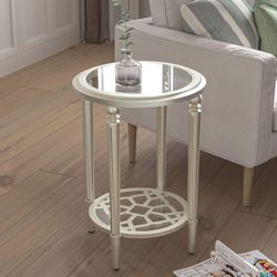 Round Side Table, Glass End Table
