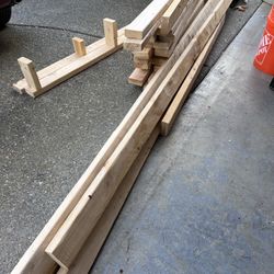 a mix of 2x4s and some larger framing pieces