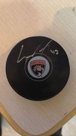 Gustav Forsling signed Hockey Puck