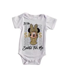 Minnie Mouse saints onesie