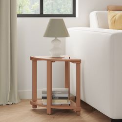 Corner Shower Stool,Shower Bench Seat with Storage Shelf for Shaving Legs Plastic Spa Bath Step Foot Rest for Bathroom Small Place (Teak)