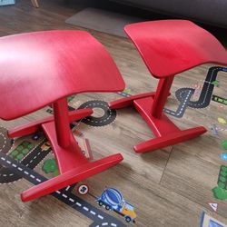 Rare TicToc Kids Tykes Chairs (Pair) - High-End, Red - Excellent Condition!