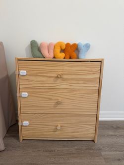 3-Drawer Wood Dresser with Child Safety Locks