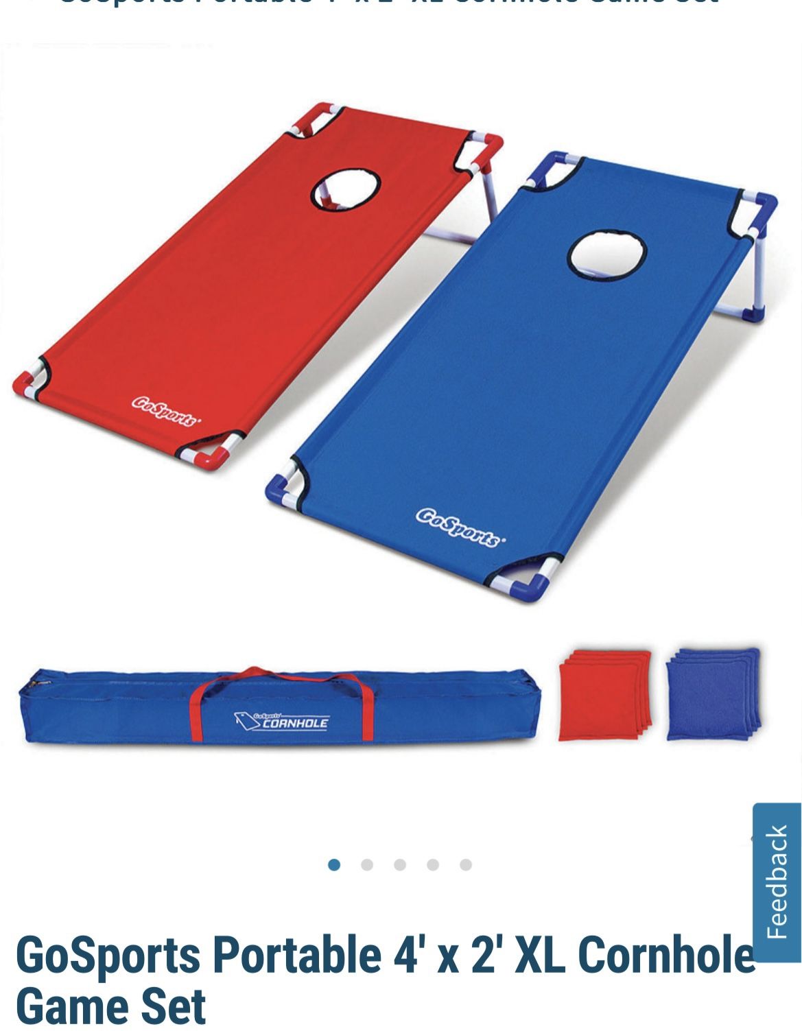 GoSports Portable 4' x 2' XL Cornhole Game Set