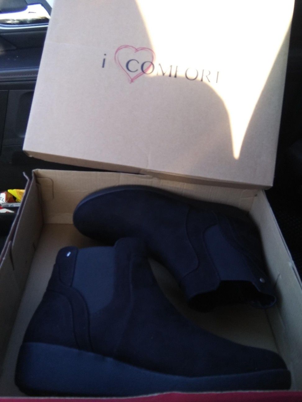 Size 9. Never worn black booties