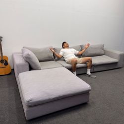 Article Beta 133.5" Left Modular Sectional Sofa - Welsh Grey - Can Deliver - 3.3k retail