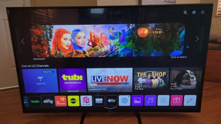 LG 65 inch 4k Smart TV. In Perfect Condition because it was in Guest room . With Remote Control.  Any App. WiFi.
