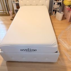 Twin Size Faux Leather Bed With Mattress