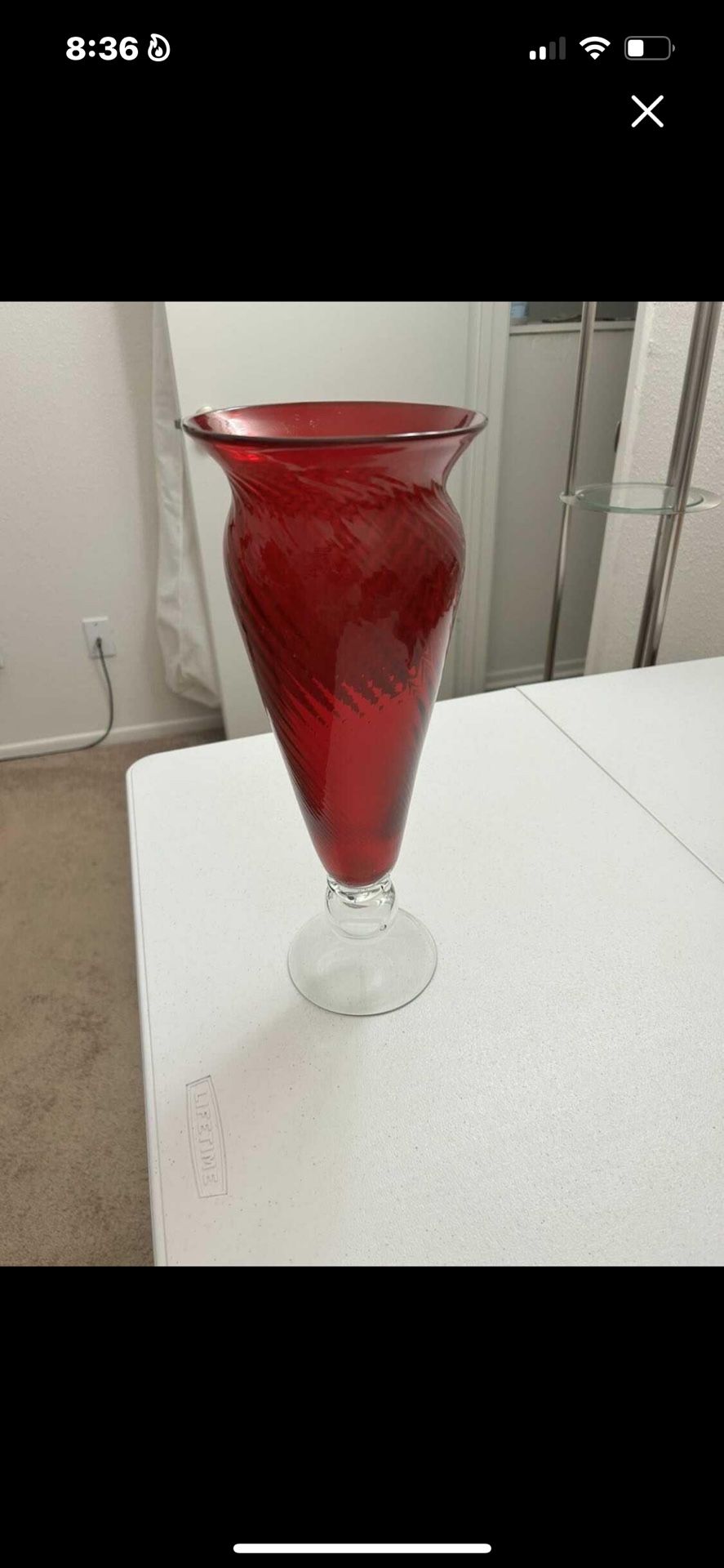 Beautiful Heavy Red Vase