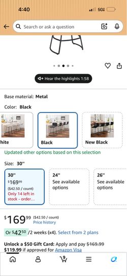 Black high stool bar chair