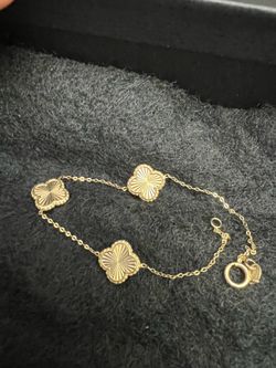 14k Yellow Golden Clef  Women Bracelet New