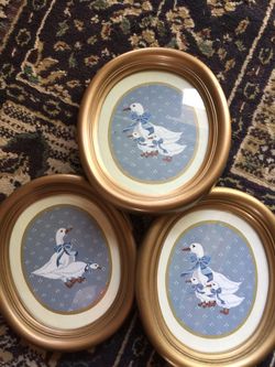 1985 Homco (Home Interior) 3 piece framed print set