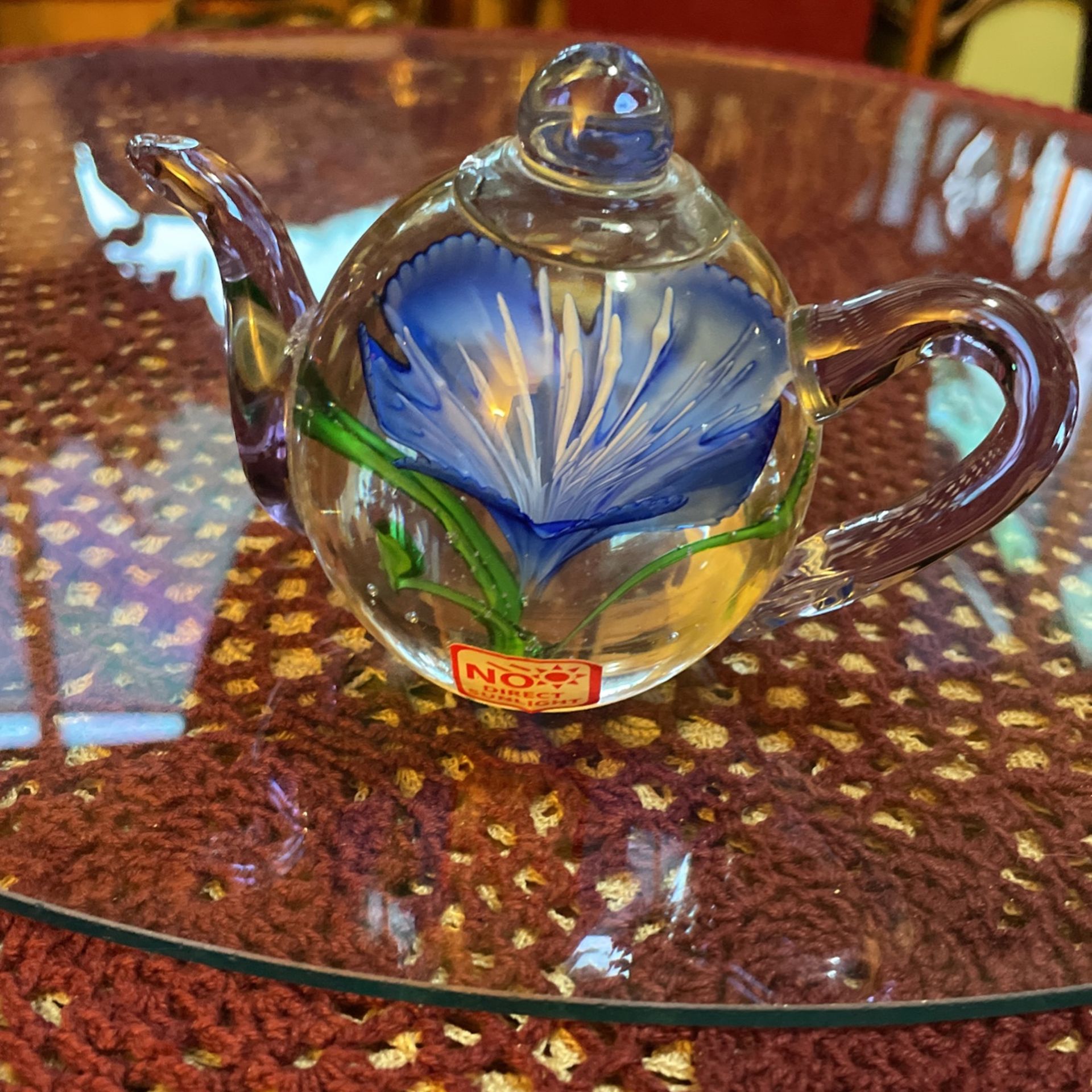 Teapot Glass Paperweight