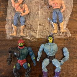 Vintage Masters Of The Universe Lot Of 4 Skelator /Trap Jaw/And He-Man new adventures 1980s