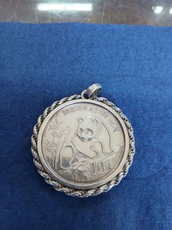 1990 China Panda 1 Oz. Pure Silver 10 Yuan Coin