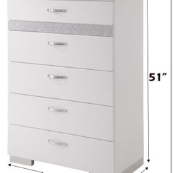 Acme Furniture Naima White High Gloss Rubberwood Accent Chest