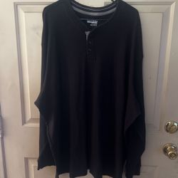 Basic Editions Men’s Long Sleeve Shirt 3XLT Black
