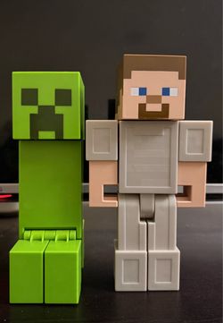 Minecraft Creeper and Steve Large Figurine