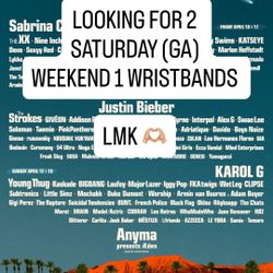 Coachella Weekend 1 Saturday Wristbands 