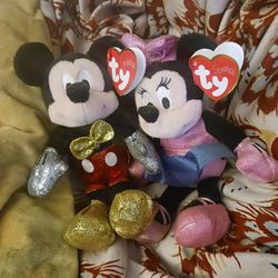 MICKEY And MINI MOUSE TY BEANY BABYS