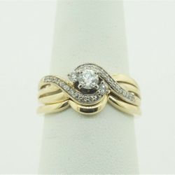 Women's Diamond Wedding Set 10K Yellow Gold #22396
