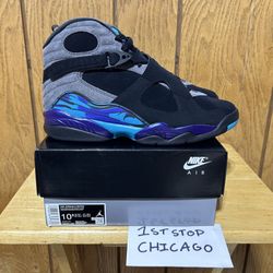 Nike Air Jordan 8 Retro Aqua 2025 Athleisure Sneakers 305381-006 Mens 10.5 NEW