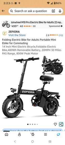 Zefiora Folding Electric Bike