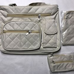 White Purse/Handbag with Wallet {21}.[Parma]