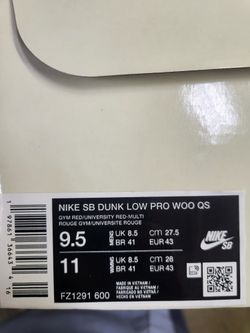 Nike SB Dunk Low X Wizard Of OZ SZ 9.5