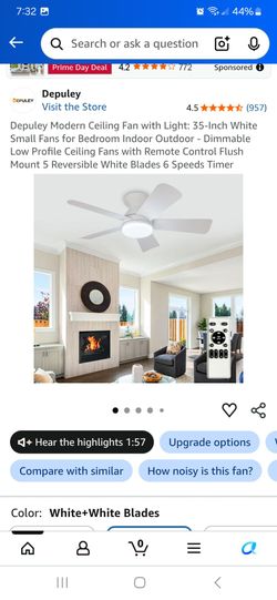 Ceiling fan with light 35 inch new in box pick up in Pomona $45