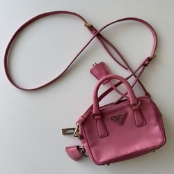 Prada Pink Mini Saffiano Lux Handle Bag